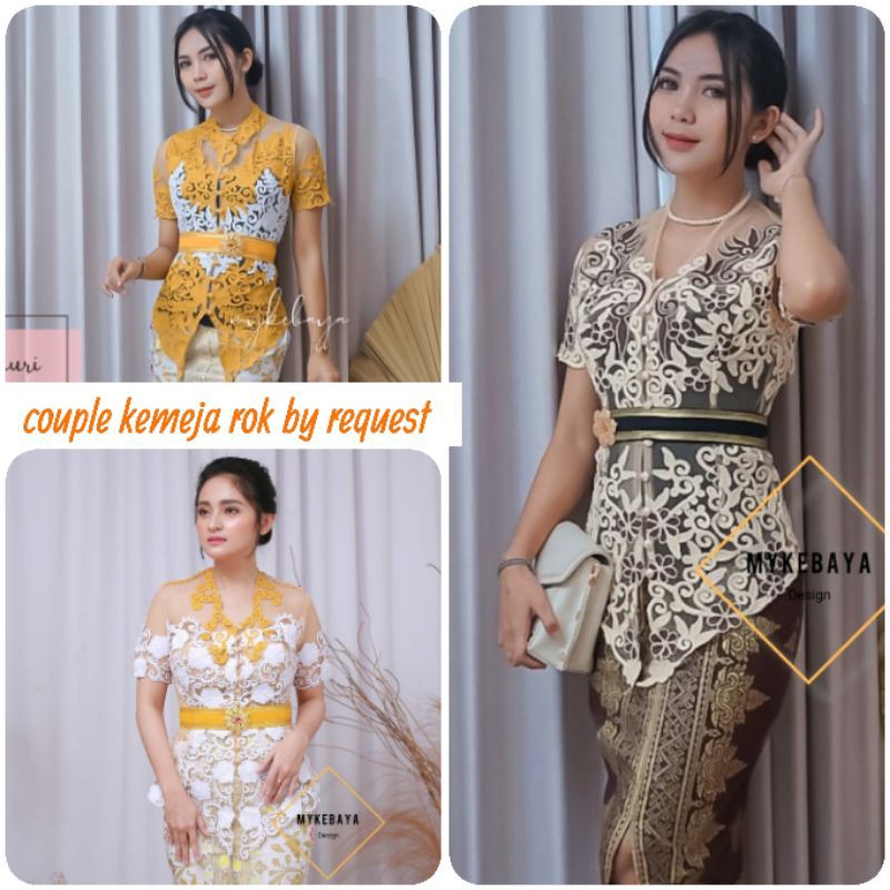 Set kebaya tilestik putih upacara adat bali lamaran viona2 / gauri / mahadewi
