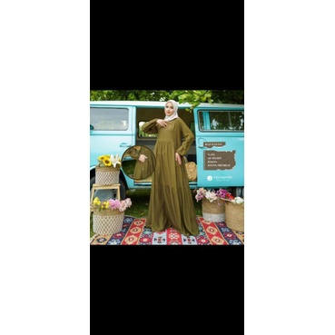 RGD 11 Hitam & Olive - Gamis Rauna bahan rayon