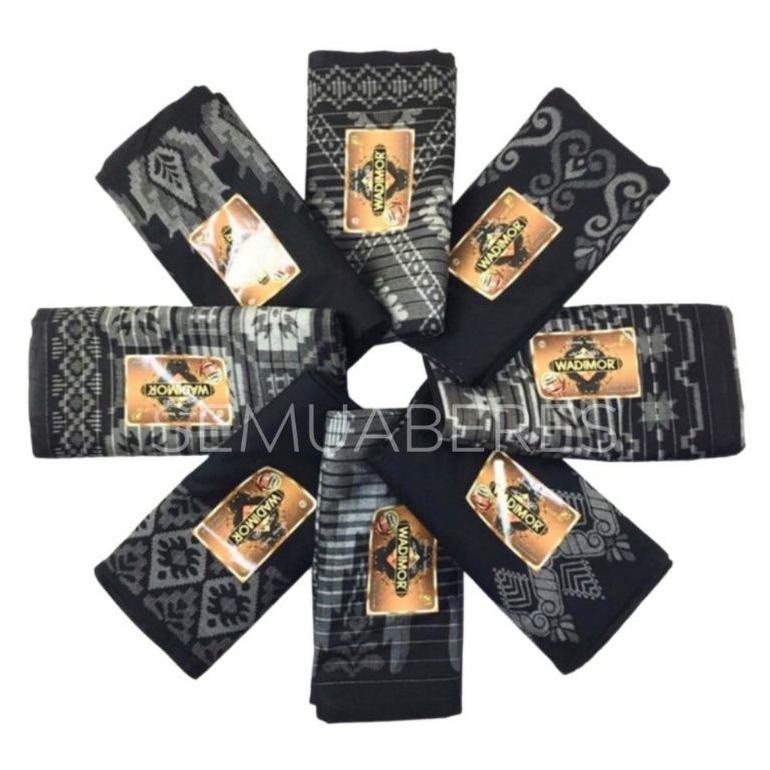 Sarung Wadimor Motif Bali Hitam Kain Sarung Pria Tenun Songket Batik Premium Dewasa Cowok