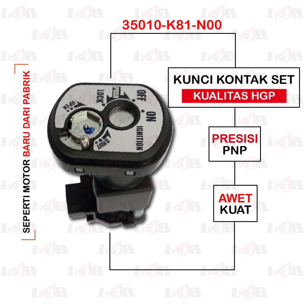 Kunci Kontak Set Beat ESP FI Depan Belakang Kode K81 Original Honda Genuine Parts