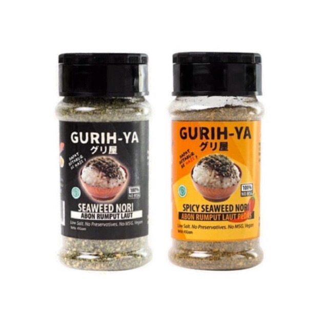 

Gurih Ya Abon Rumput Laut Tabur Seaweed Nori for Sushi Botol Original dan Spicy