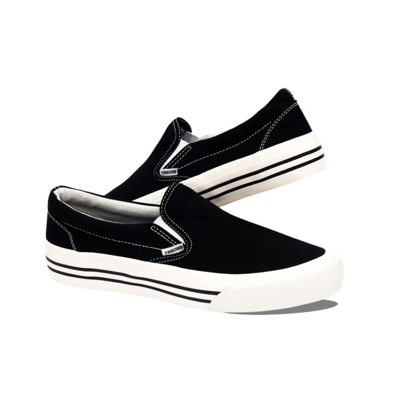 SEPATU TIMEBOMB VULCANIZED | SLIPON BW STRIPE-1