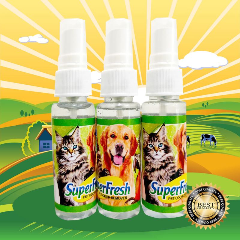 SUPERFRESH 30 ML - Penghilang Bau Kandang Kucing Pesing Pipis BAB Kelinci Kucing Anjing Pewangi Kandang