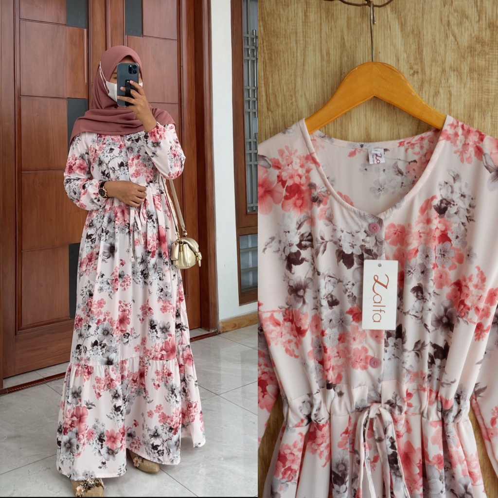 MEGGY dress by ZALFA OUTFIT / dress motif / gamis motif / gamis bunga