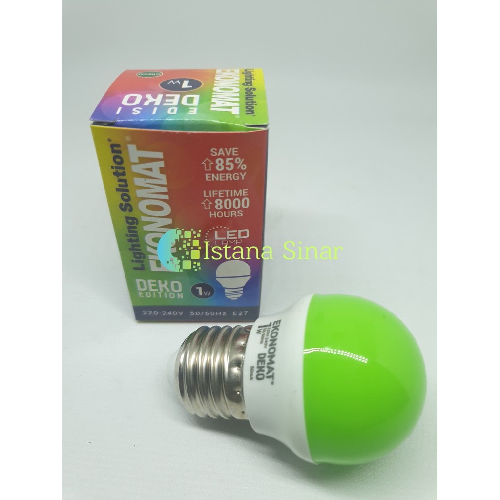 LED Ekonomat 1 watt HIJAU 1w / 1 w Bulb LED 1watt Lampu Tidur