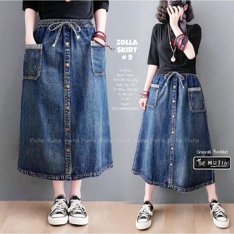 ROK JEANS WANITA TERBARU KOREAN STYLE | ROK DENIM KEKINIAN ini