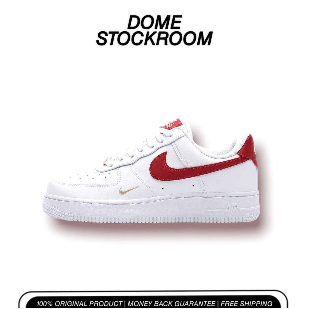 NIKE AIR FORCE 1 LOW ESSENTIAL GYM RED MINI SWOOSH BNIB ORIGINAL