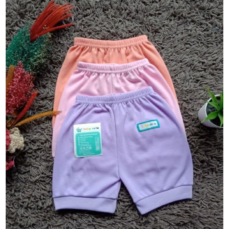 Celana pendek bayi polos S,M dan L 3pcs dan 6pcs SNI promo 9.9