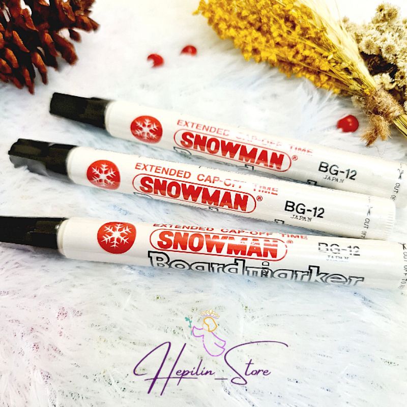 

Spidol SNOWMAN Whiteboard Hitam, Biru , Light Blue , dll / BoardMarker Snowman Black