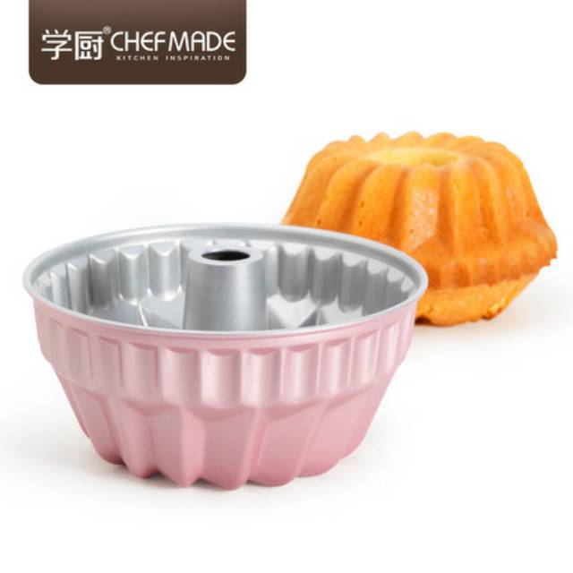 Chefmade 7inch non stick kugelhopf PINK Baking pan / Loyang tulban