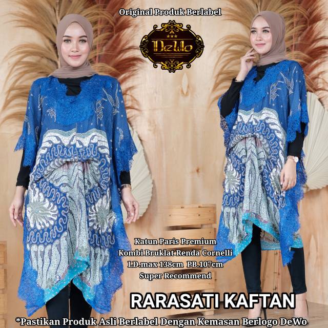 Batik Dewo - Rarasati Kaftan - Atasan Batik Wanita - Batik Kaftan - Katun Paris Premium - Cantik