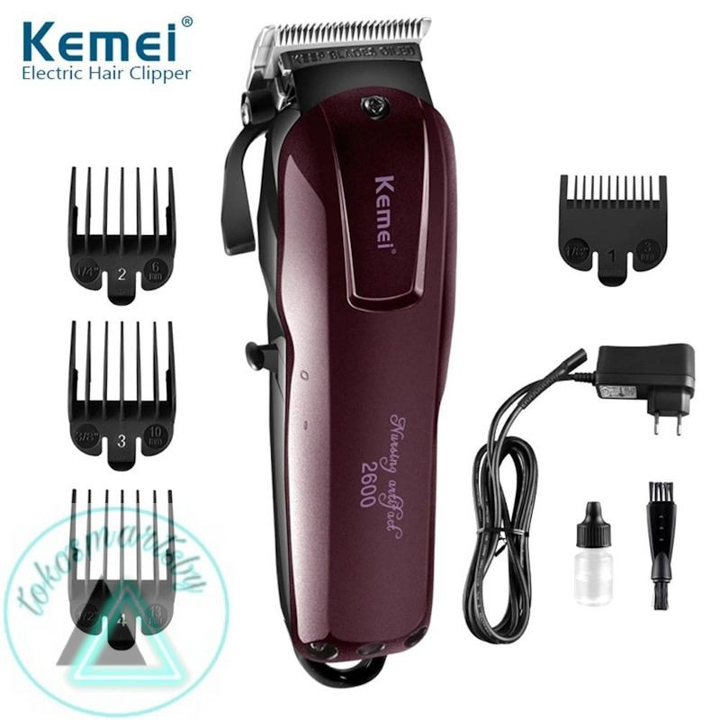 Kemei KM-2600 Professional Rechargeable Electric Hair Clipper Cordless Alat Cukur Rambut