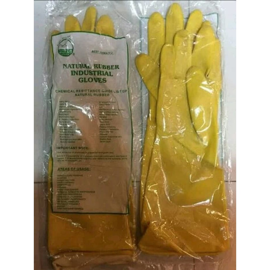 Sarung Tangan Karet Latex kuning panjang 12&quot; ,14&quot; 16&quot; stok ready