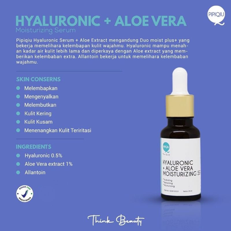 Pipiqiu Hyaluronic + Aloevera Serum Muka 20 ml