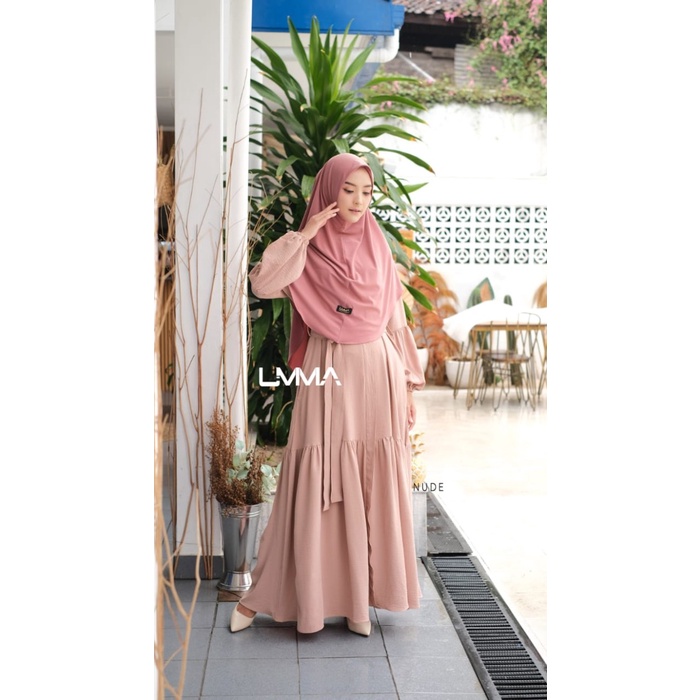 Hot Sale Umma Syari Rindu Abaya Dress Muslimah Gamis Menyusui griya mey - nude XXXL