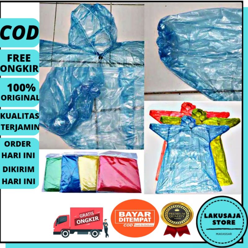 JAS HUJAN PLASTIK TRANSPARAN LENGAN PANJANG JAS HUJAN PLASTIK EKONOMIS PRAKTIS MURAH MAKASSAR