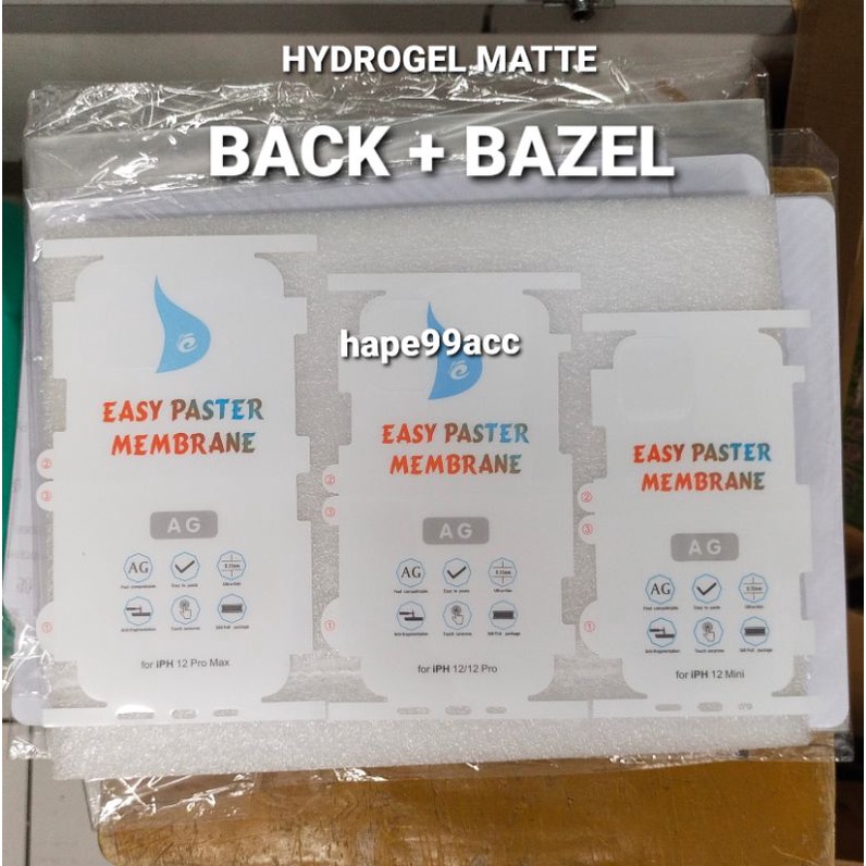 Iphone 12 12 Mini 12 Pro 12 Pro Max anti gores belakang back hydrogel matte plus bazel