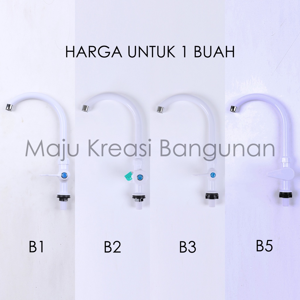 Kran Angsa Tanam PVC New Soligen Keran Air Cuci Piring Sink Dapur Tancap Putih B1 B2 B3 B5