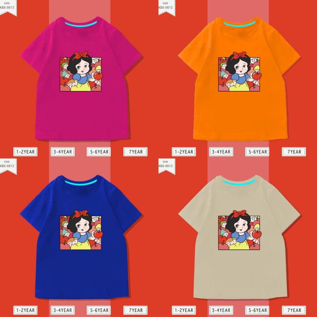 Baju Anak Putri Salju / Kaos Distro DTF Anak Laki Laki dan Perempuan / Unisex / Motif Kartun