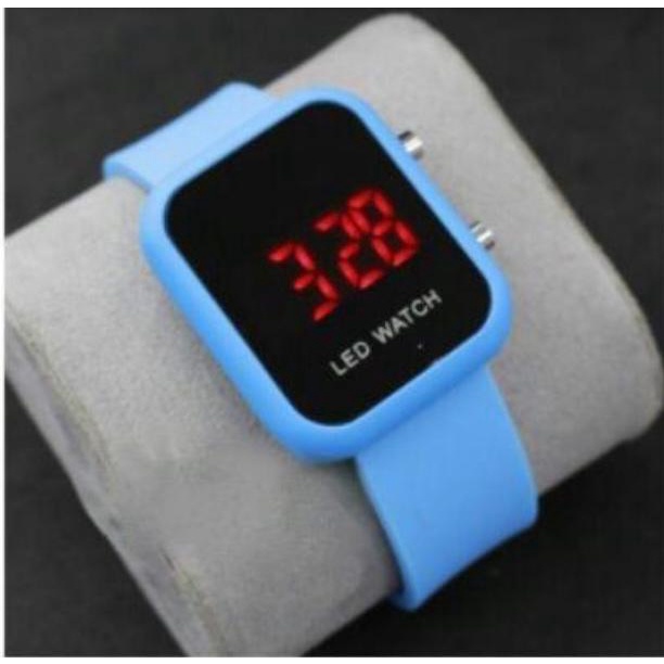WBS JAM TANGAN WANITA / PRIA DIGITAL RUBBER LED WATCH IMPORT GROSIR ORIGINAL HIGH QUALITY JF087-BIRU MUDA
