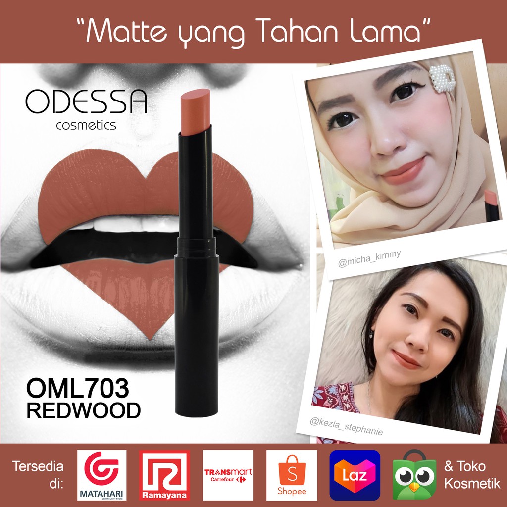 ODESSA Matte Lipstick OML Lip [Pigmented, Matte, Tidak Kering]  ✰ ascocobeauty ✰