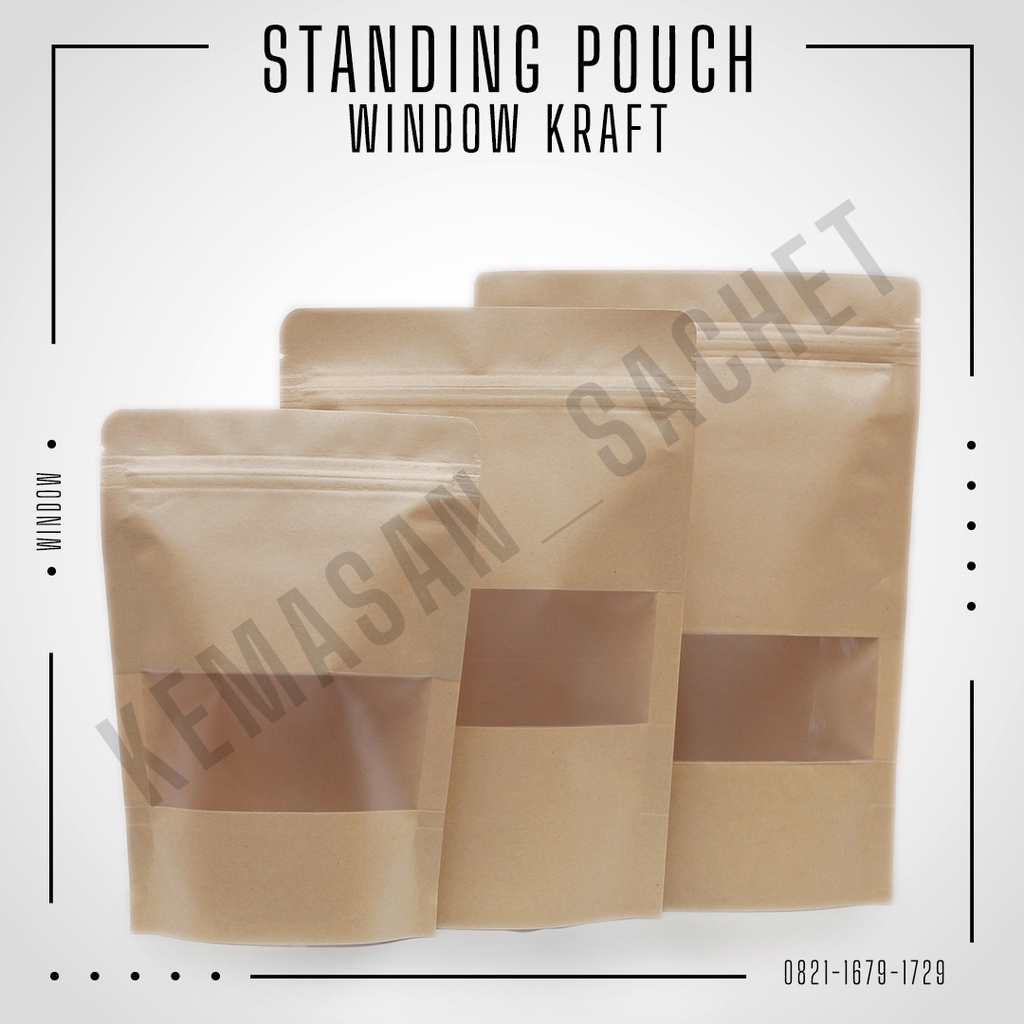 

Standing Pouch Window Metalize Kraft (100pcs)