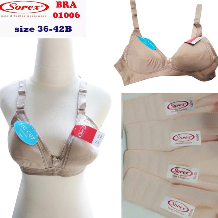 BH Sorex 01006 Sport Busa Tipis Big Cup C | Sorex Bra Wanita Dewasa Tanpa Kawat | Pakaian Dalam | Open Sorex Ecer