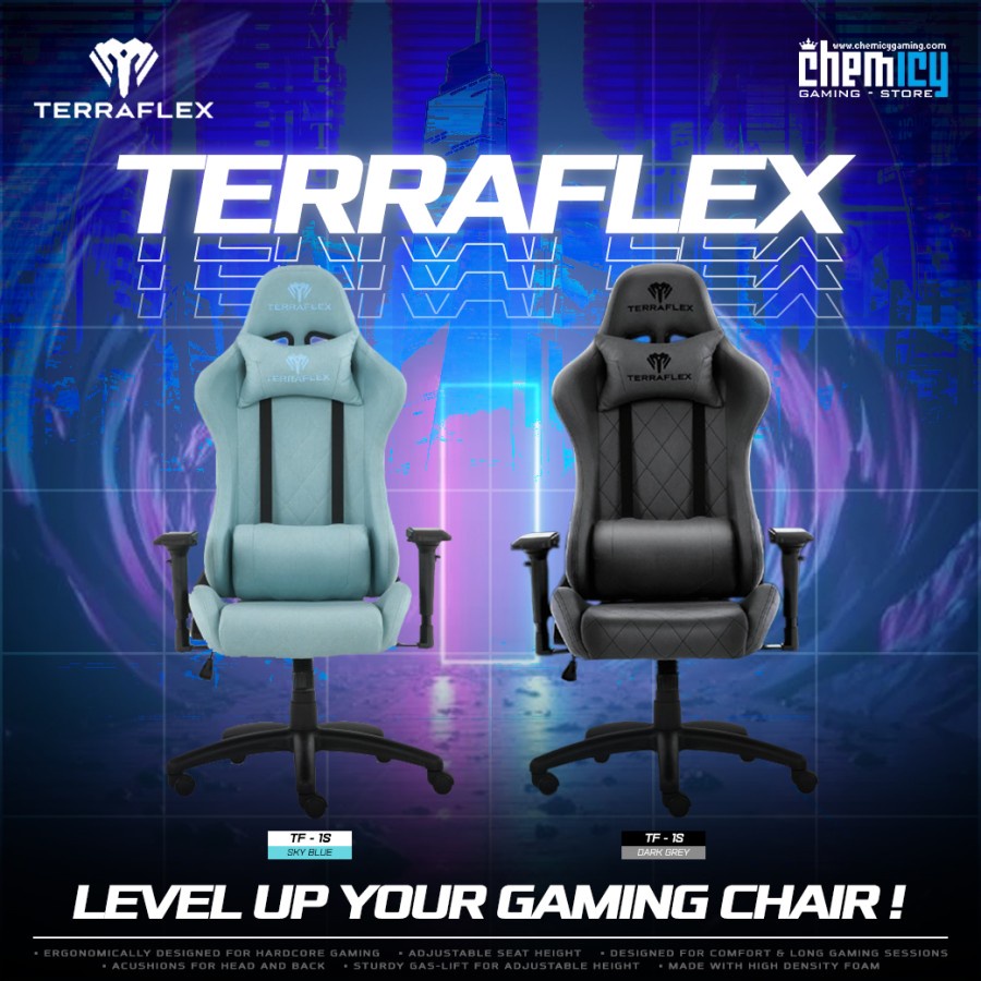 Terraflex TF1S / TF-1S Soft Fabric Series Gaming Chair / Kursi Gaming