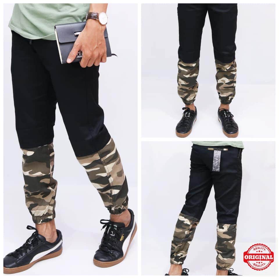 Celana jogger/ Celana Pria/ Celana Jogger Kombinasi Loreng