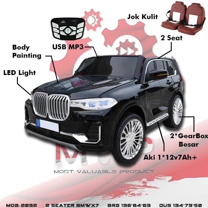 Mainan anak mobil aki 2 Seater BMW X7 mob 2032