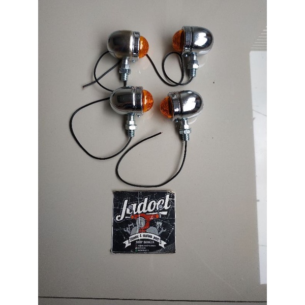 Lampu Sein Sen Reting Motor Custom Acipii Japstyle Street Cub Kecil 4 biji Chrome