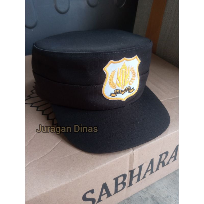 TOPI KOMANDO SATPAM COKLAT GELAP