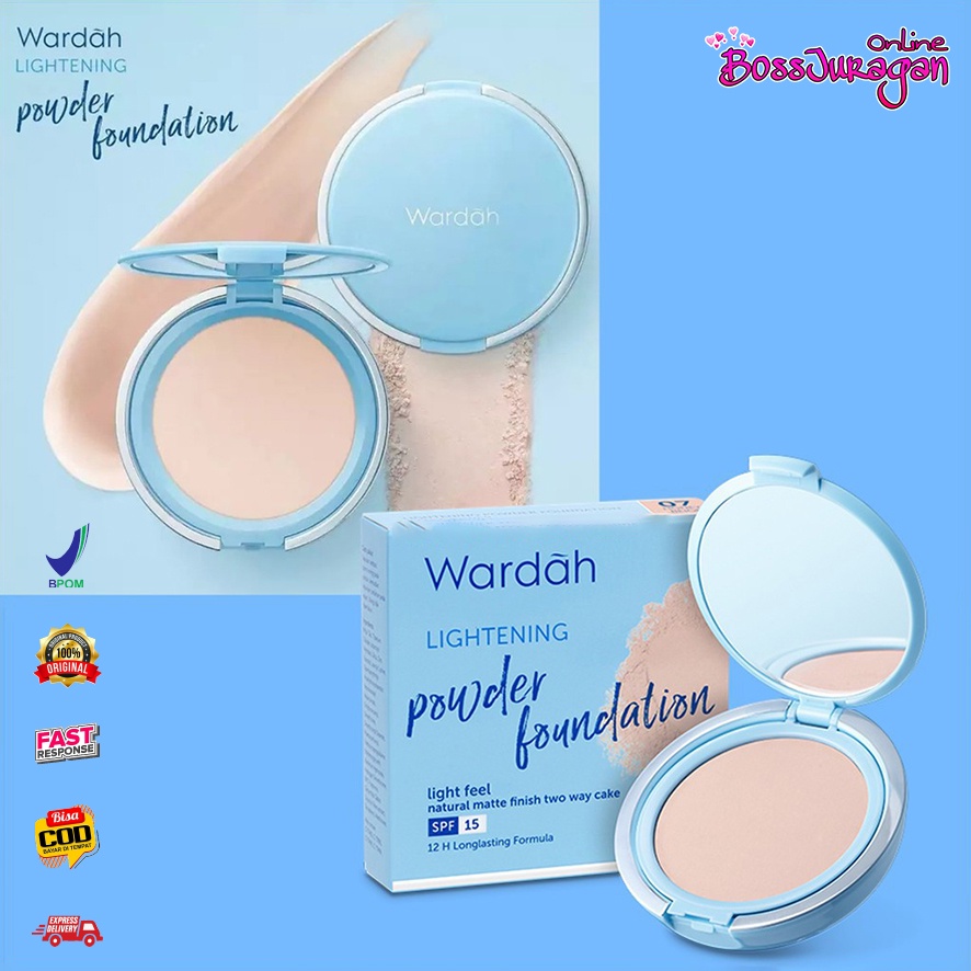 (BOSS) WARDAH Lightening Two Way Cake SPF 15 | Wardah Lightening Powder Foundation Light Feel 12gr