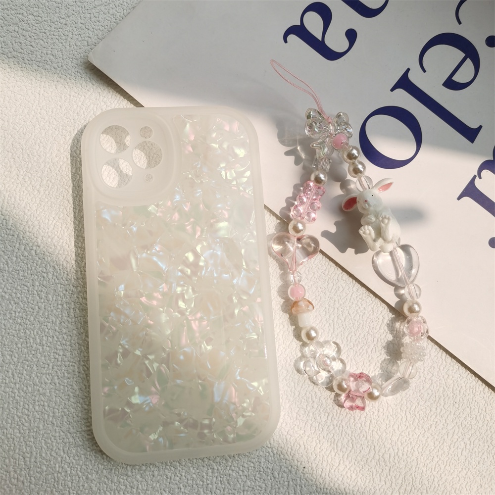 Tali Lanyard Manik-Manik Mutiara Akrilik Warna-Warni Anti Hilang Untuk Case Hp