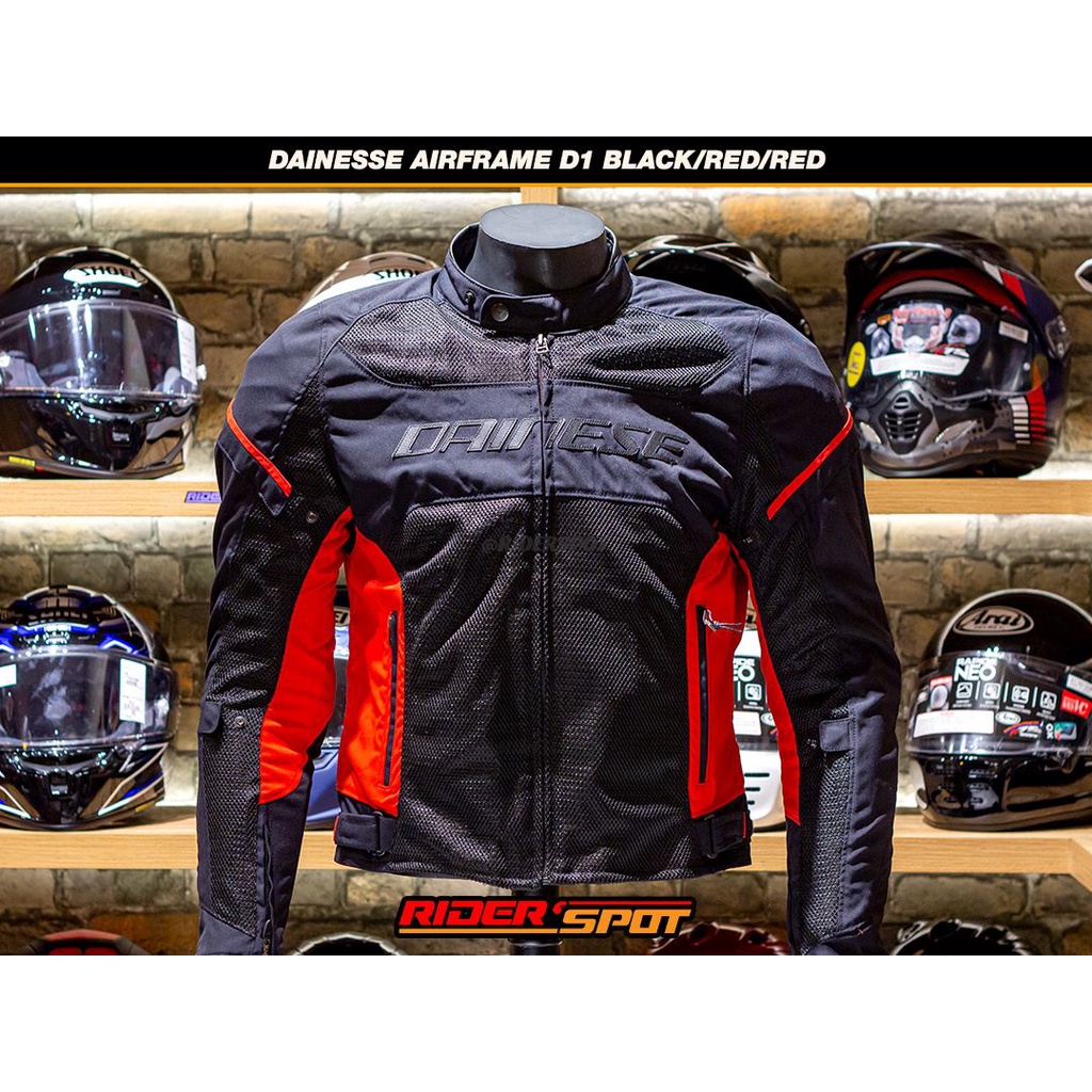 Jaket Motor DAINESE AIR FRAME D1 TEX BLACK/RED Original Jacket Touring - 50