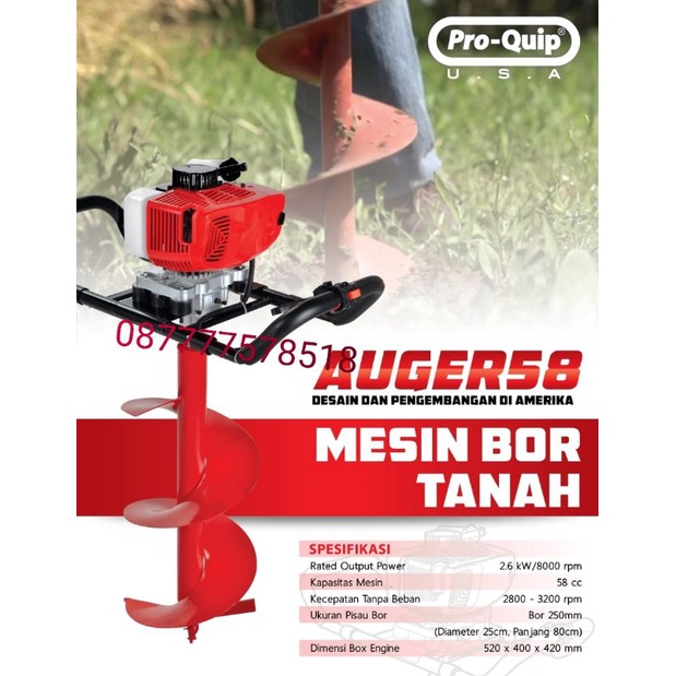 Mesin Bor Tanah Pro Quip Auger 58
