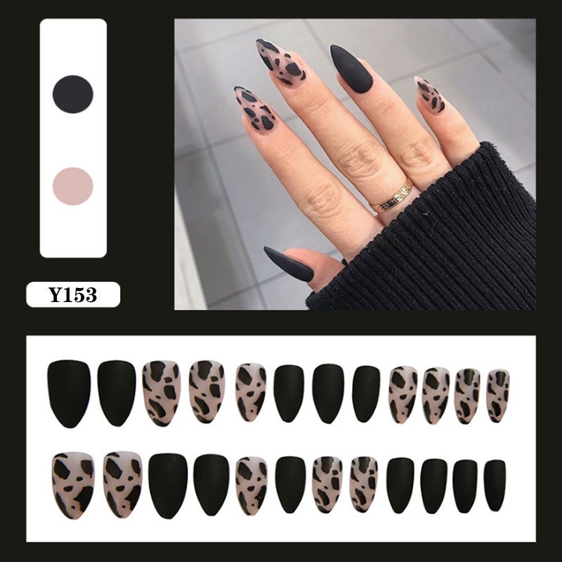 Lucu Fashion Kuku Palsu Stiker Kuku Palsu Kuku Tahan Air Stiker Kuku 24pcs     24 false nail waterproof nail stickers