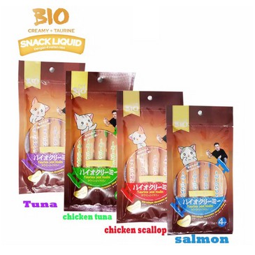 SNACK KUCING BERVITAMIN BIO CREAMY TREATS 1 PAK ISI 4 SACHET