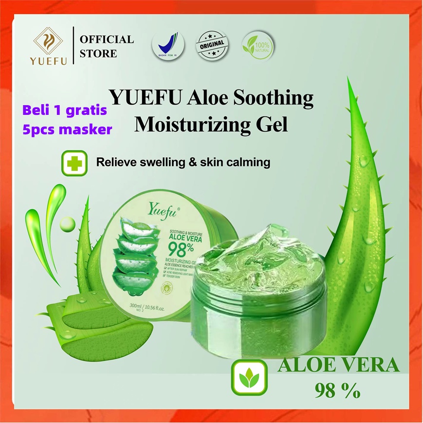 YUEFU Aloe Vera Gel 98% 300 Gr/ml Lidah Buaya Gel