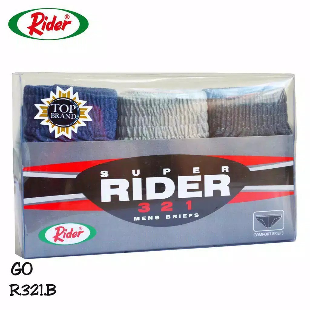 goflow RIDER CELANA DALAM PRIA Underwear 100% Original-R.321.B *Pack Isi 3pcs -celana dalam RIDER