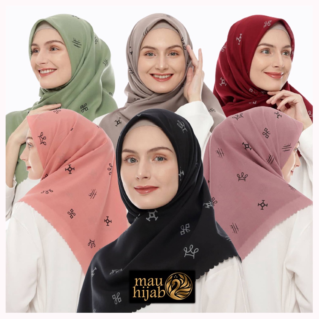 JILBAB SEGI EMPAT MOTIF MONOGRAM TERBARU 2022