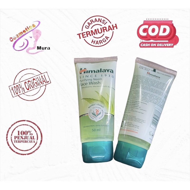 [ 50 gr / kecil ] himalaya neem face wash 50 gr - himalaya oil control face wash / himalaya moisturizing aloevera face wash / sabun wajah himalaya purifying face wash 50 gr