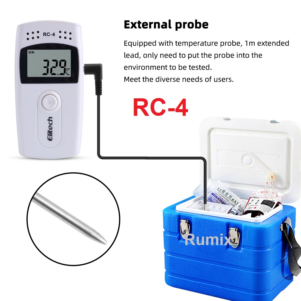 Elitech RC4 RC-4 RC5 RC-5 USB Temperature Data Logger Monitor Humidity Meter Suhu Tester Thermometer Termometer PDF EXCEL
