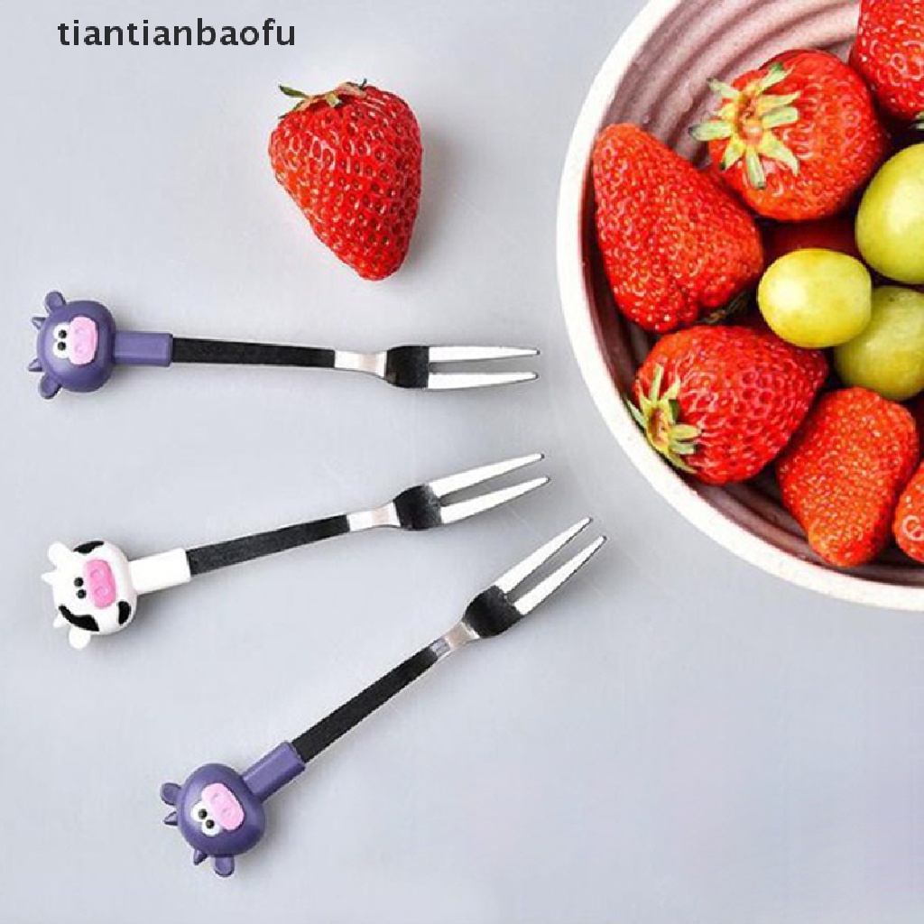 6 Pcs Garpu Buah Dengan Holder Bahan Stainless Steel