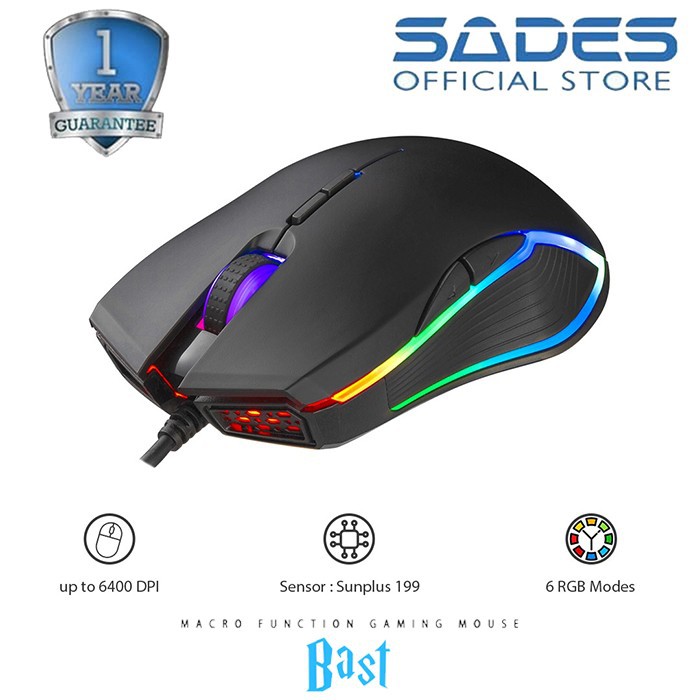 Sades S8 Bast / Sades Bast / Mouse Gaming Macro Sades S8 Bast