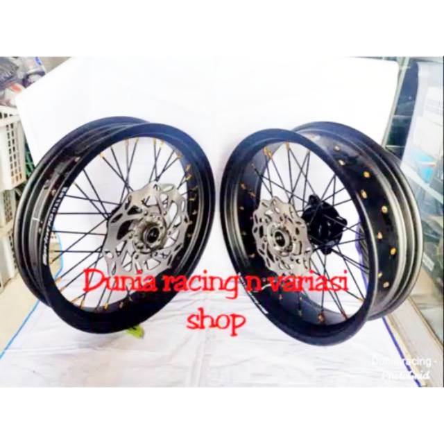 Paketan Velg KLX 150 - DTracker 150 Supermoto Sumo ring 17 Velg 300 350 17 Sprint XD sama rakit