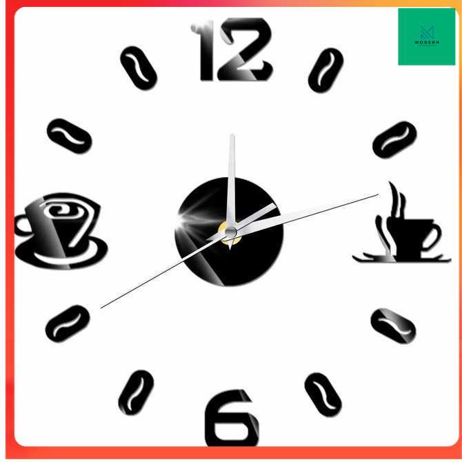 TD-DCB Taffware Jam Dinding DIY Giant Wall Clock 30cm Coffee Bell - DIY-12