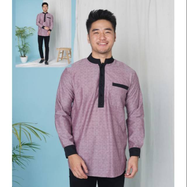Baju Lebaran Cowok Kemeja Koko Gamis Cowok Katun Premium Model Baru KH