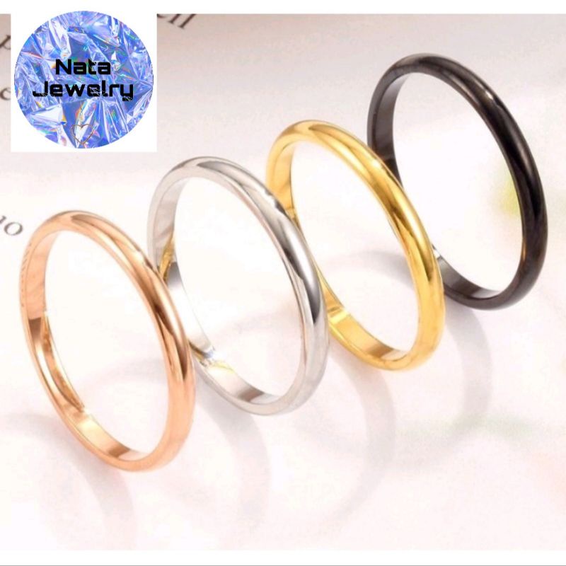 Cincin Titanium Slim Couple Model Kekinian/TERLARIS tersedia SPESIAL HARGA GROSIR Rp.2.500