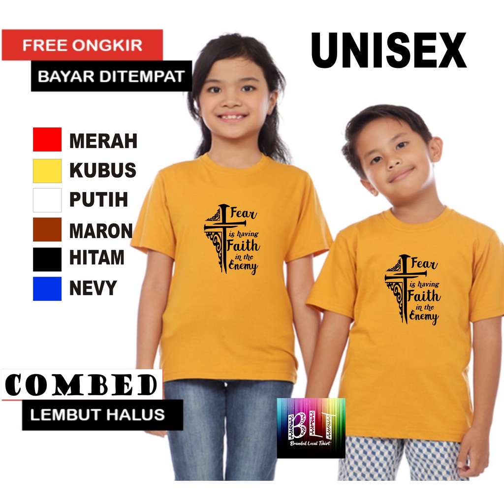 Promo Kaos Anak Fear Faith Anak Anak  Lengan Pendek Combed 30S Atasan Anak2 cowok cewek Kaos Murah kaos anak rohani salib kristen protestankartun kaos anak anime kaos anak murah kaos anak hits kaos viral